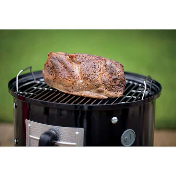18 in. Smokey Mountain Charcoal Cooker Smoker in Black with Cover and Built-In Thermometer