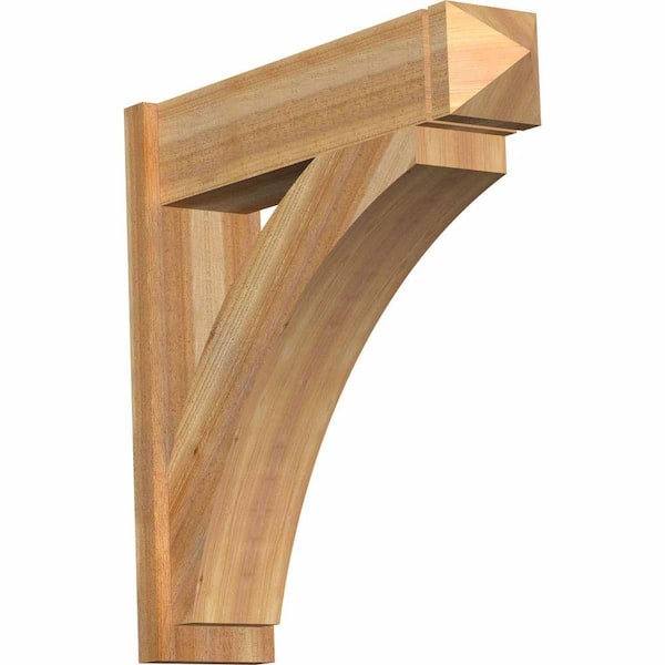 Ekena Millwork 8 in. x 32 in. x 32 in. Western Red Cedar Thorton Arts and Crafts Rough Sawn Outlooker