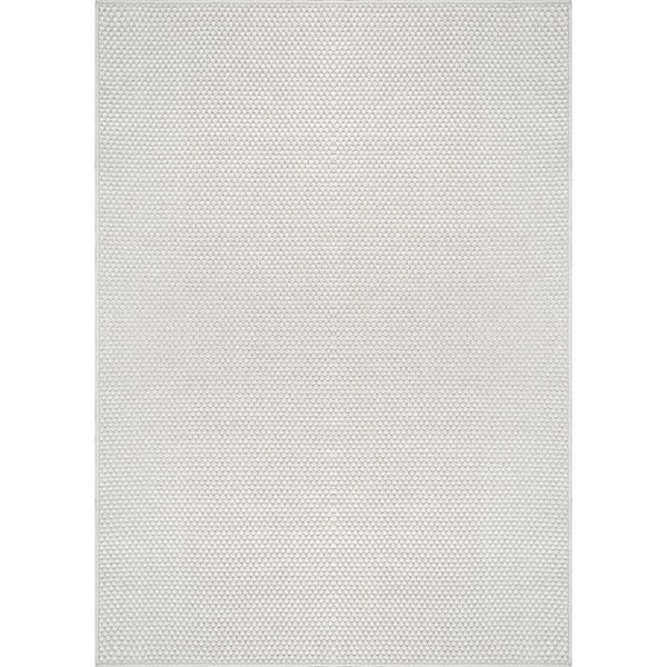 Terra Fiber Easy Jute Bone 8 ft. x 10 ft. Solid Indoor Outdoor Area Rug