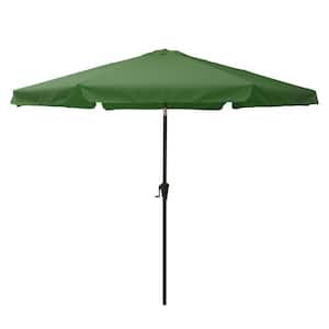 10 ft. Steel Market Crank Open Patio Umbrella in Green