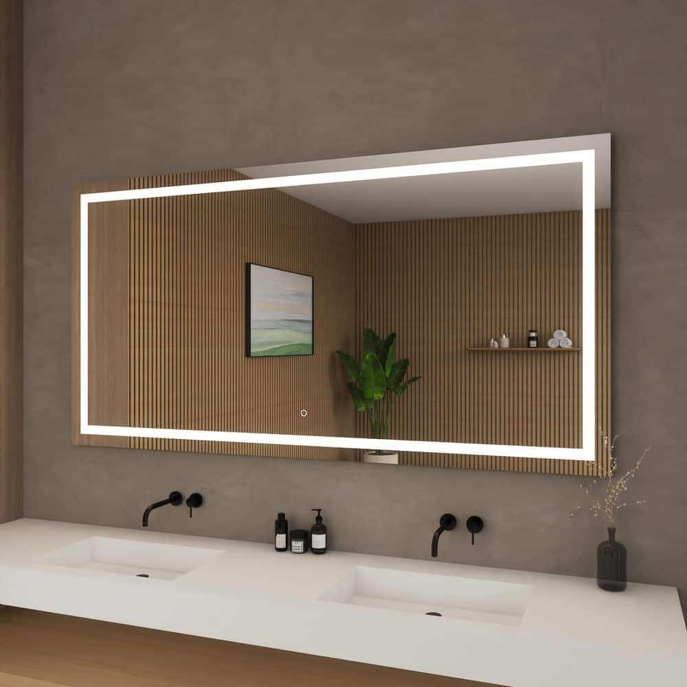 Lucia 70 in. W x 36 in. H Rectangular Frameless Anti-Fog LED Dimmable Wall Bathroom Vanity Mirror with Touch Sensor price history on PriceWatchPro