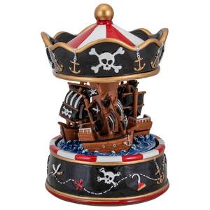 6 .5'' Children's Rotating Pirate Ship Carousel Music Box