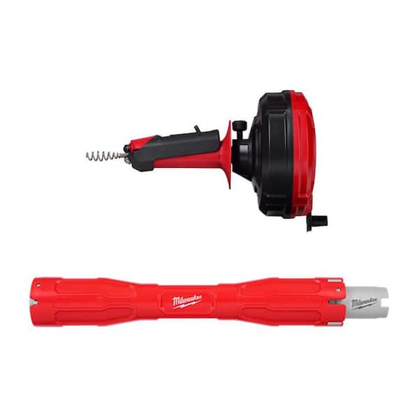 Milwaukee Trap Snake Auger Drain Cleaning Kit with Faucet Swap Out Wrench