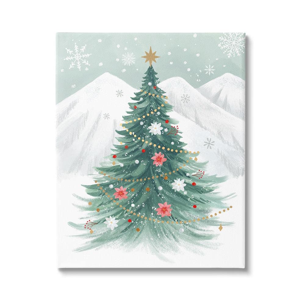 Subtle Christmas Tree in Snow by Sharon Lee 1-Piece Unframed Graphic Print Nature Poster Art Print 48 in. x 36 in. price history on PriceWatchPro