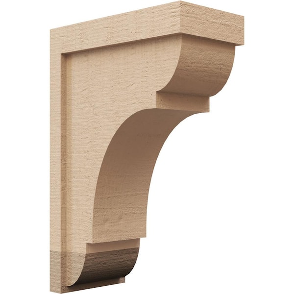 Ekena Millwork 6 in. x 18 in. x 12 in. Classic Bryant Rough Cedar Woodgrain TimberThane Corbel, Primed Tan