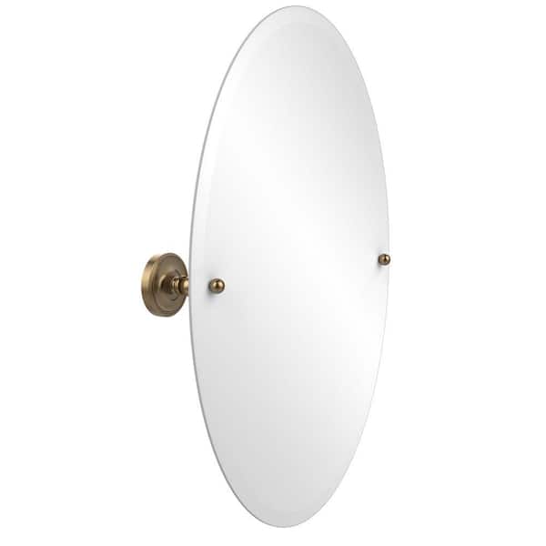 Allied Brass Prestige Regal Collection 21 in. x 29 in. Frameless Oval Single Tilt Mirror with Beveled Edge in Brushed Bronze