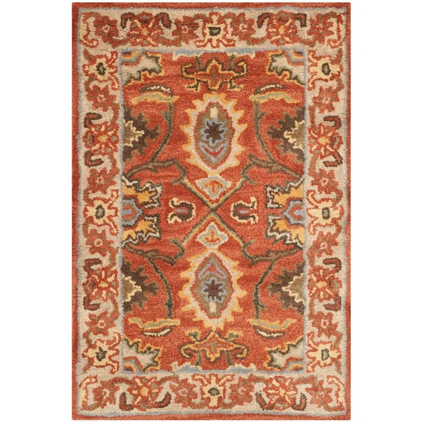 SAFAVIEH Heritage Rust/Beige Doormat 2 ft. x 3 ft. Border Area Rug
