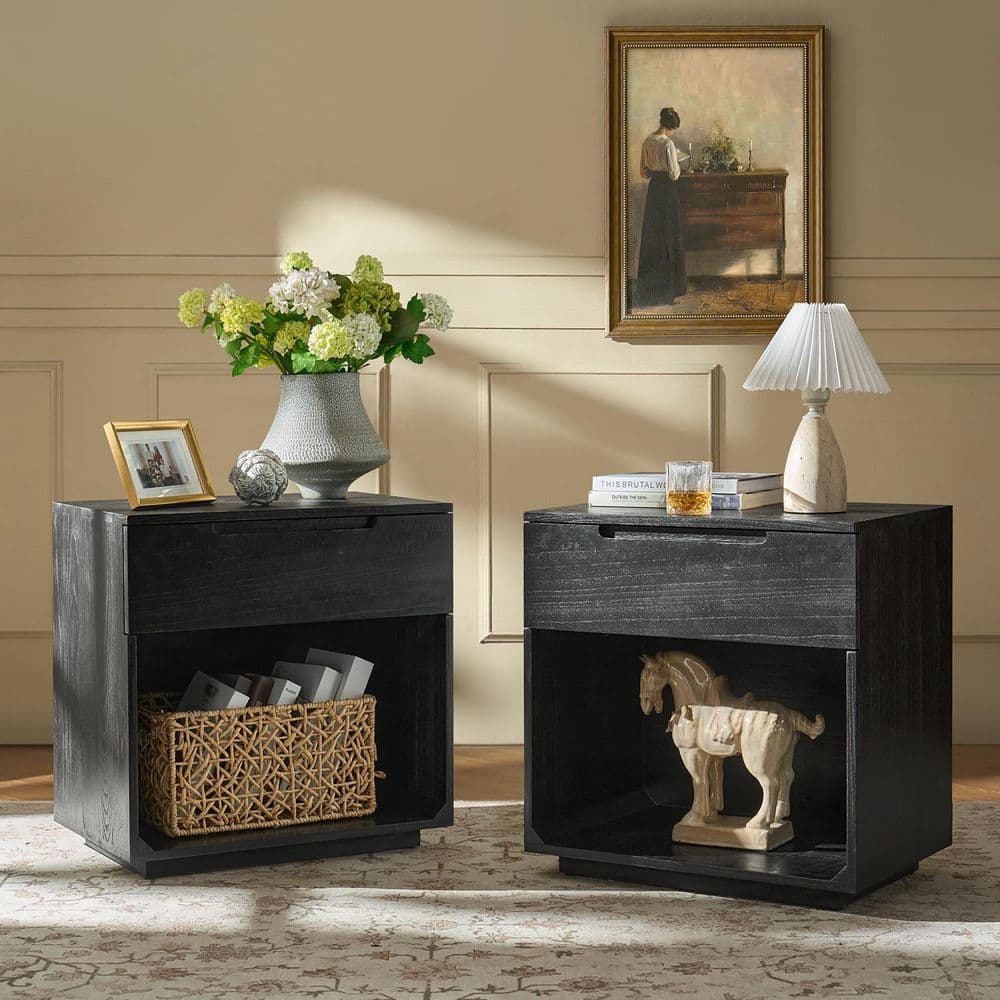 JAYDEN CREATION Clare Charcoal 1-Drawer 23.5 in. W