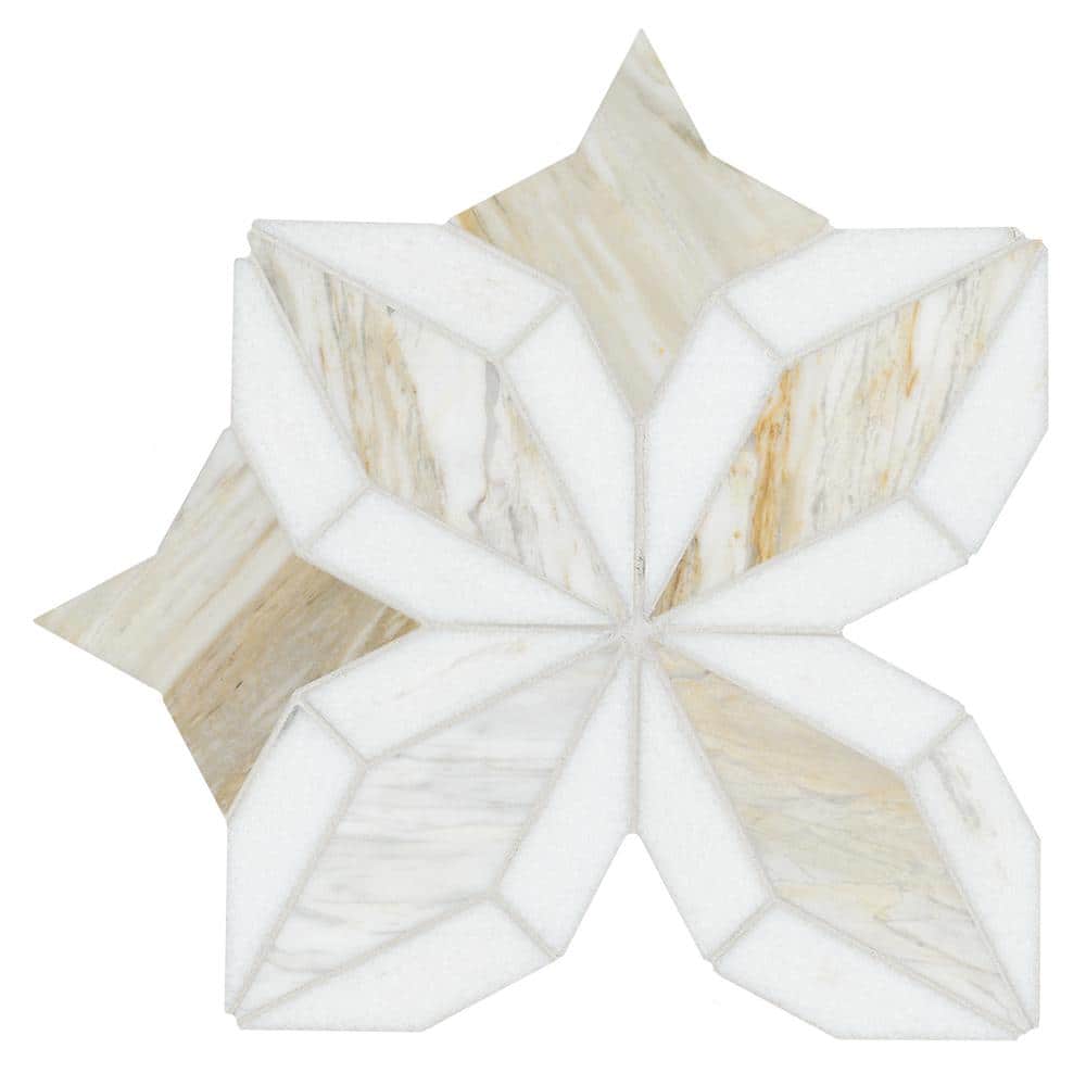 Athena Gold Estrella 10 in. x 10 in. x 10mm Polished Marble Mosaic Floor and Wall Tile (7.14 sq. ft./Case) price history on PriceWatchPro