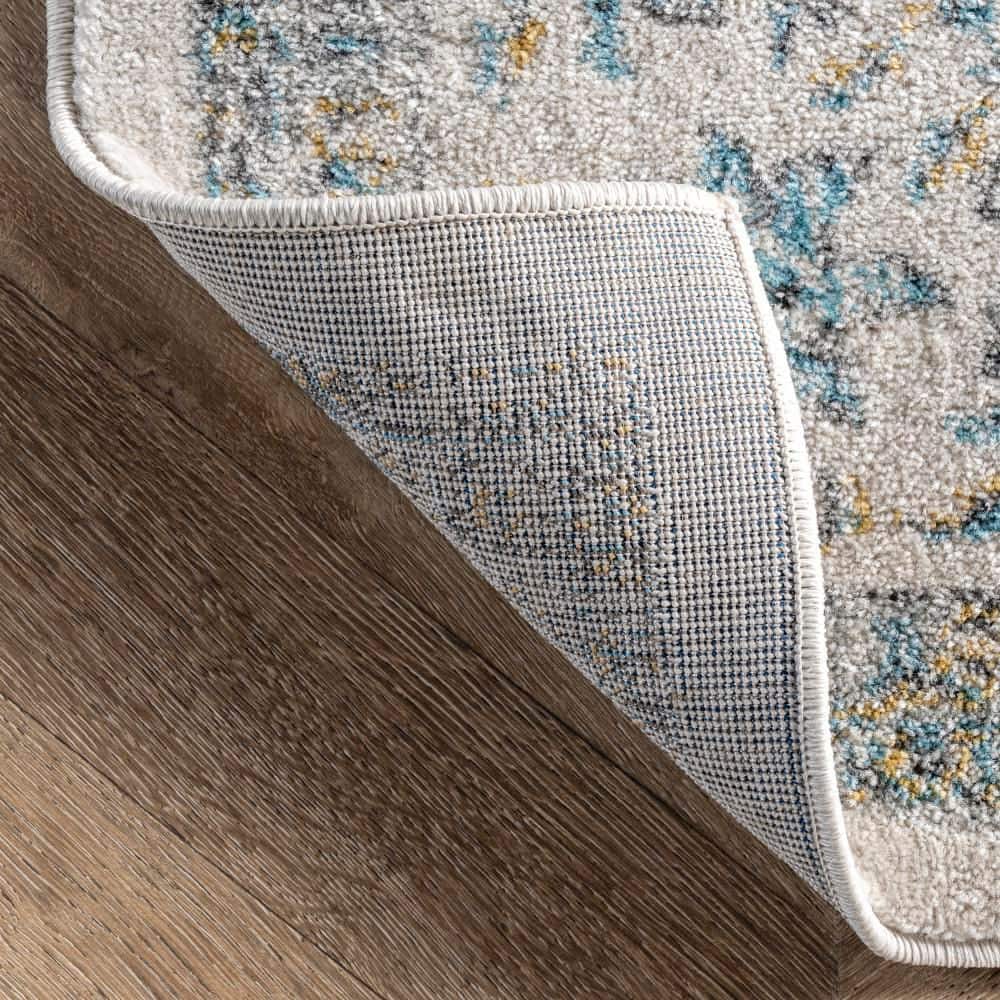 Blue and White 5' x 7' Vintage Persian Style Area Rug