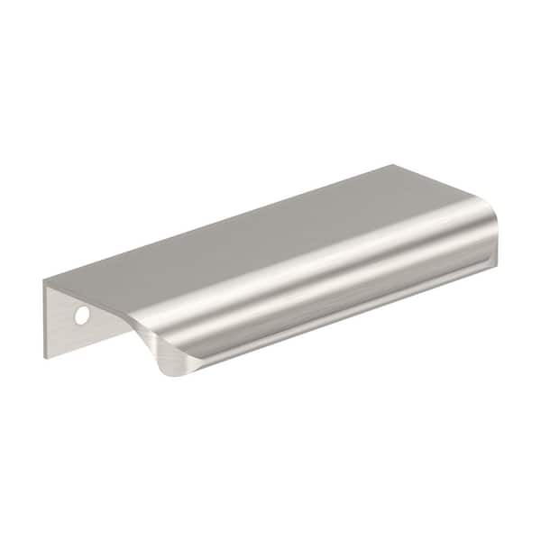 Amerock Streamline Tab 4 in. Center-to-Center (102mm) Modern Satin Nickel Cabinet Edge Pull