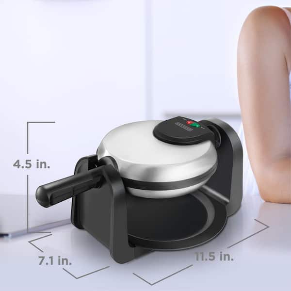 BLACK+DECKER 2-Slice Black Stainless Steel American Waffle Maker