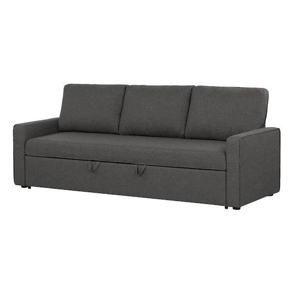 South Shore Live-it Cozy 3-Seat Charcoal Gray Sofa Bed