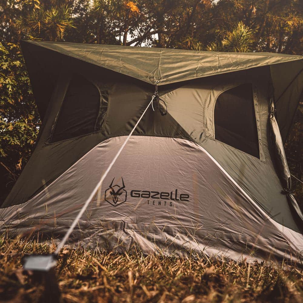 Alpine Green 3-Person Pop-Up Camping Tent with Vestibule