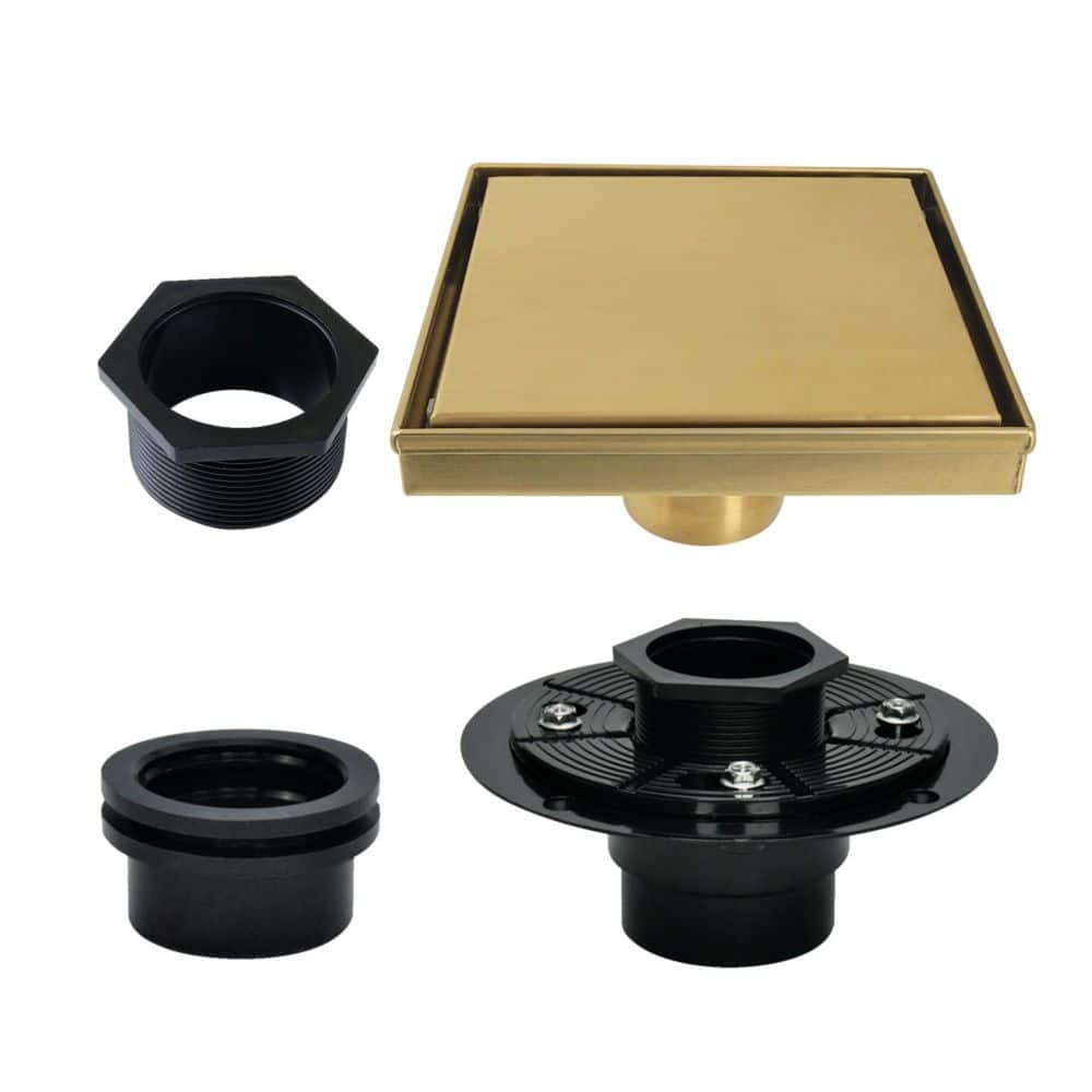 Watercourse 6 in. Stainless Steel Square Shower Drain with Flange in Brushed Brass price history on PriceWatchPro