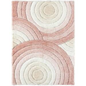 LUXE WEAVERS Lantanas Collection Pink 8 ft. x 10 ft. Shag Geometric ...