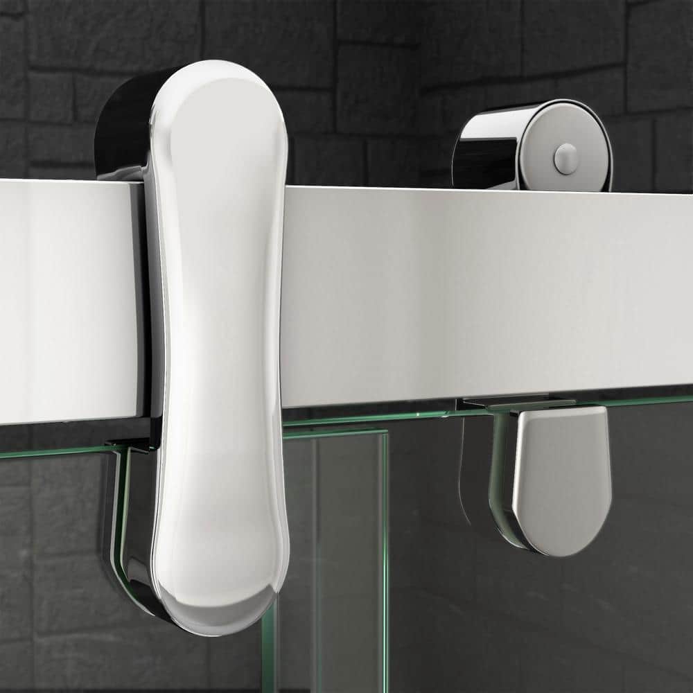 Cavalier 60" Polished Stainless Steel Frameless Sliding Shower Door