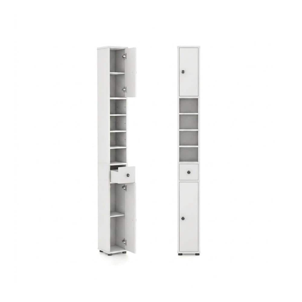 Freestanding Slim Bathroom Cabinet 8 x 8 x 71 in. with 5 Adjustable Shelves Drawer 110 lb. Capacity price history on PriceWatchPro