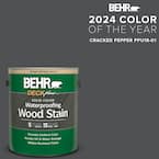 1 gal. #PPU18-01 Cracked Pepper Solid Color Waterproofing Exterior Wood Stain