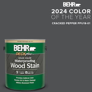 1 gal. #PPU18-01 Cracked Pepper Solid Color Waterproofing Exterior Wood Stain