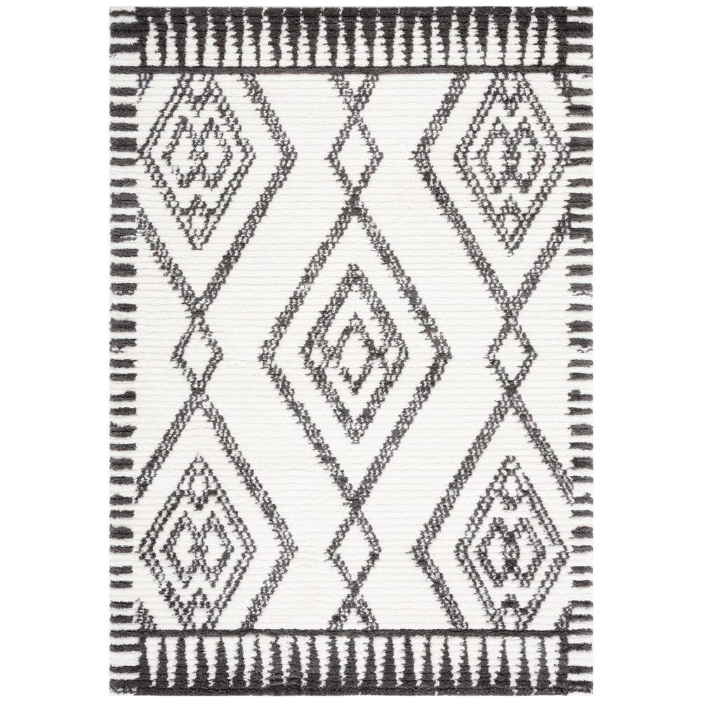 SAFAVIEH Marrakesh 9 ft. x 12 ft. Ivory/Dark Gray Diamond