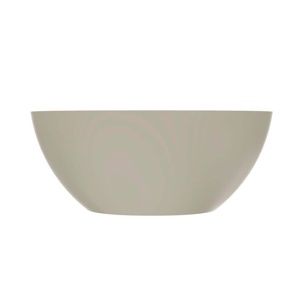 55 in. x 30 in. Stone Resin Solid Surface Freestanding Soaking Bathtub in Beige price history on PriceWatchPro