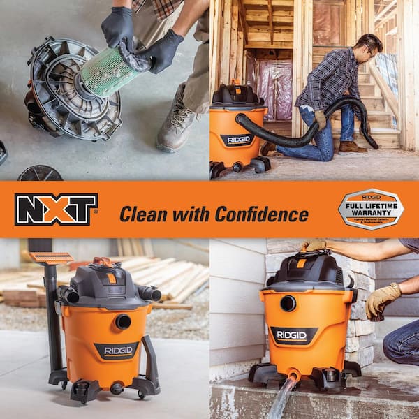 12 Gal. 5.0 Peak HP NXT Shop Vacuum Wet Dry Vac with Filter, Accessories and OSHA Compatible Filtration Kit HD1200E