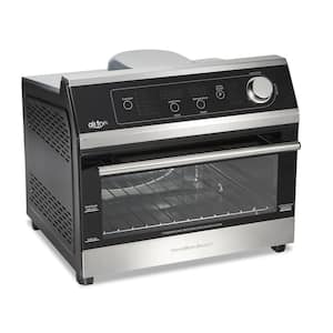 1200W 6-Slice Stainless Steel Black Toaster Oven with 20L Capacity Cou