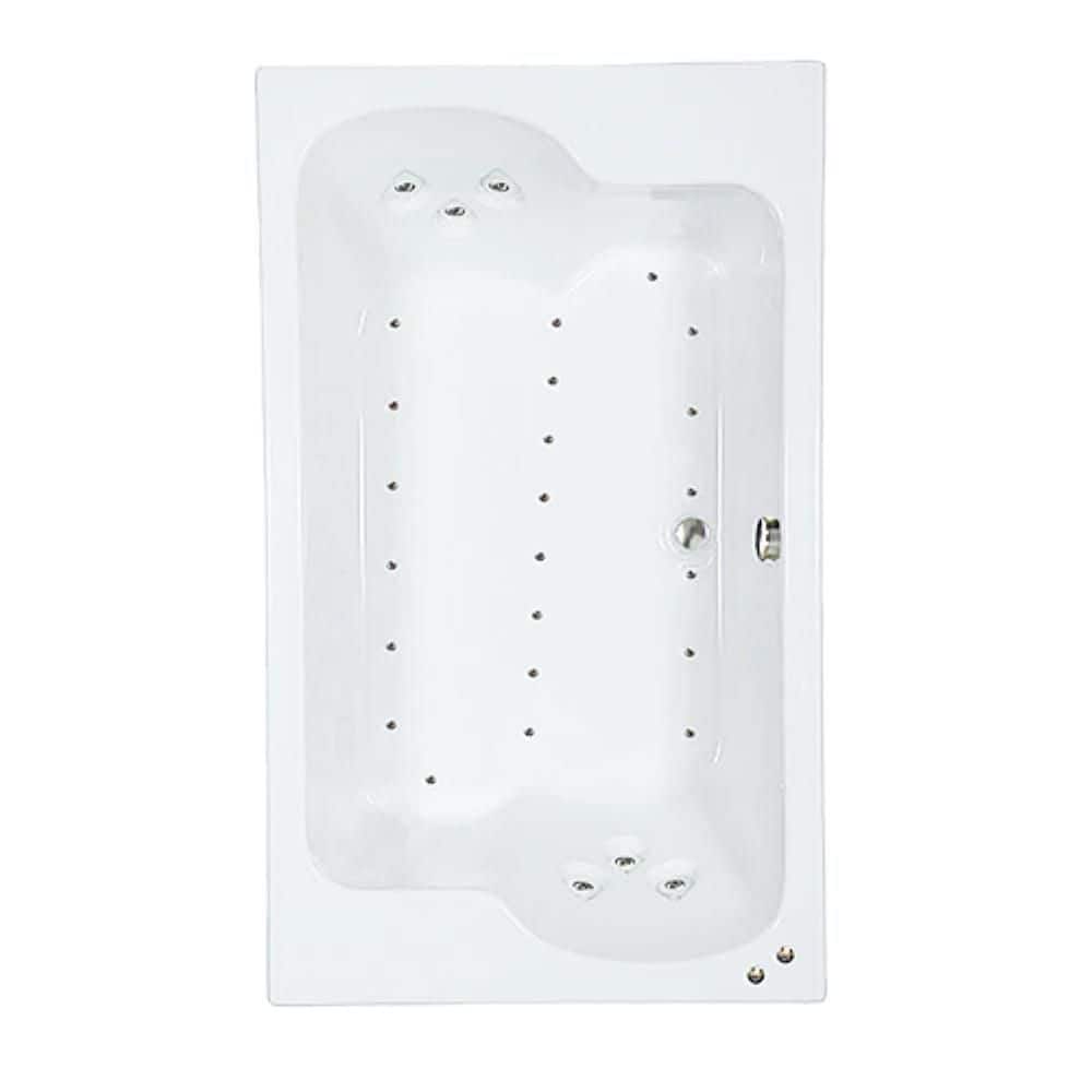 72 in. x 43 in. Acrylic Rectangular Alcove Air Bathtub with Center Drain in White price history on PriceWatchPro