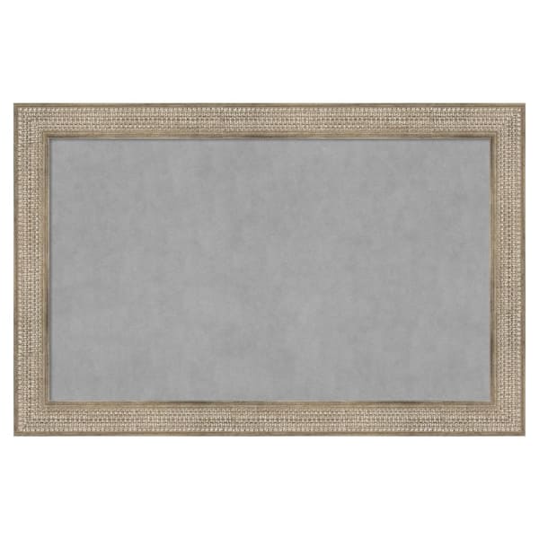 Amanti Art Trellis Silver 46 in. x 30 in Framed Magnetic Board
