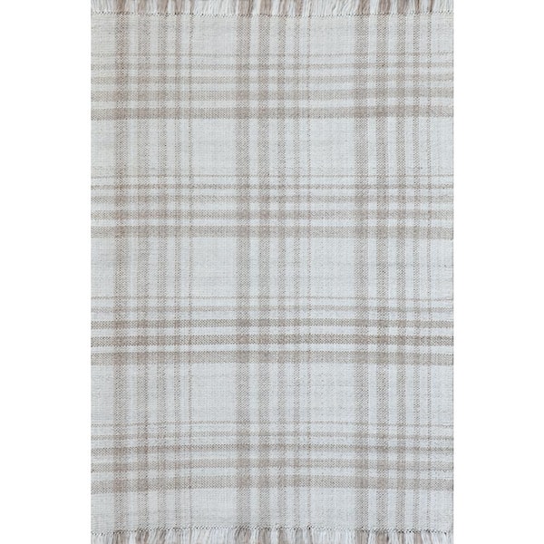 Dynamic Rugs Titus 5 ft. X 8 ft. Taupe/Ivory Plaid Indoor Area Rug