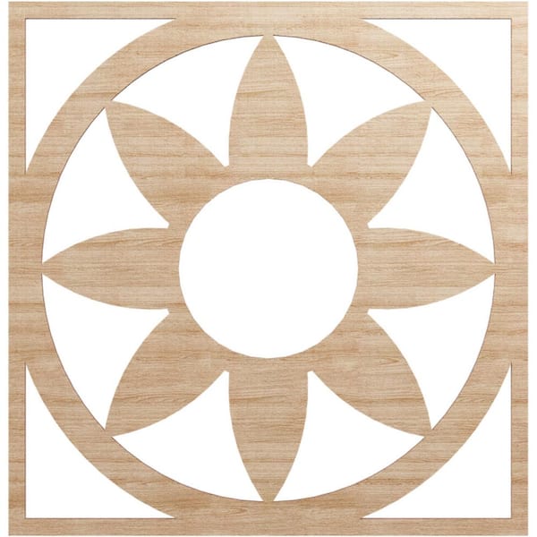 Ekena Millwork 28 in. x 9.75 in. x 0.375 in. Wood Medallion Moulding