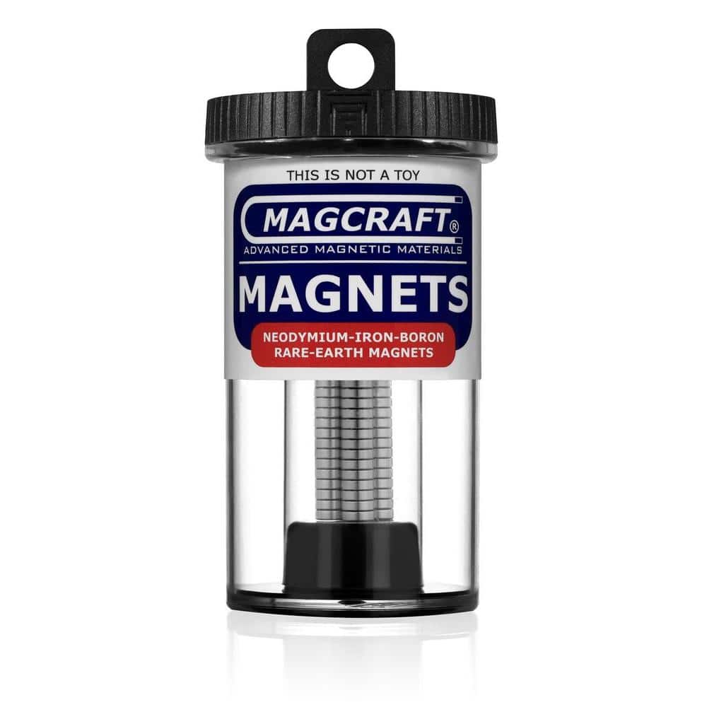 Magcraft Rare Earth 1/4 in. x 1/16 in. Disc Magnet (80-Pack) NSN0657 - The  Home Depot