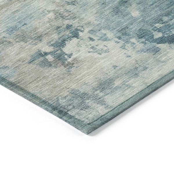 Chantille Machine Washable Indoor/Outdoor Abstract ACN2073 Teal 1 ft. 8 in. x 2 ft. 6 in. Accent Rug