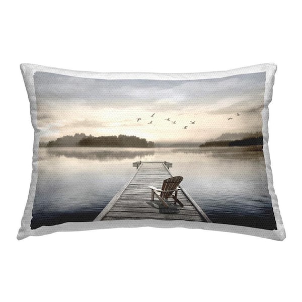 Stupell Industries Waterfront Dock View Outdoor Printed Throw Pillow by Amber Sterling