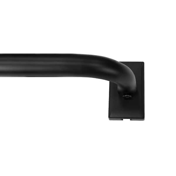 72 in. - 144 in. Adjustable 1 in. Wraparound Single Curtain Rod Kit in Matte Black