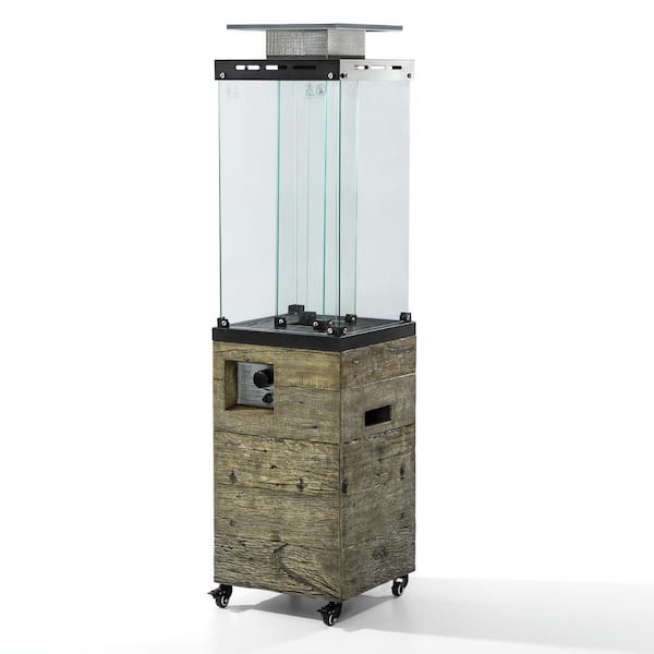 JOYSIDE 41,000 BTU Antique Green Propane Gas Outdoor Patio Heater With Square Glass Tube Heater Cover