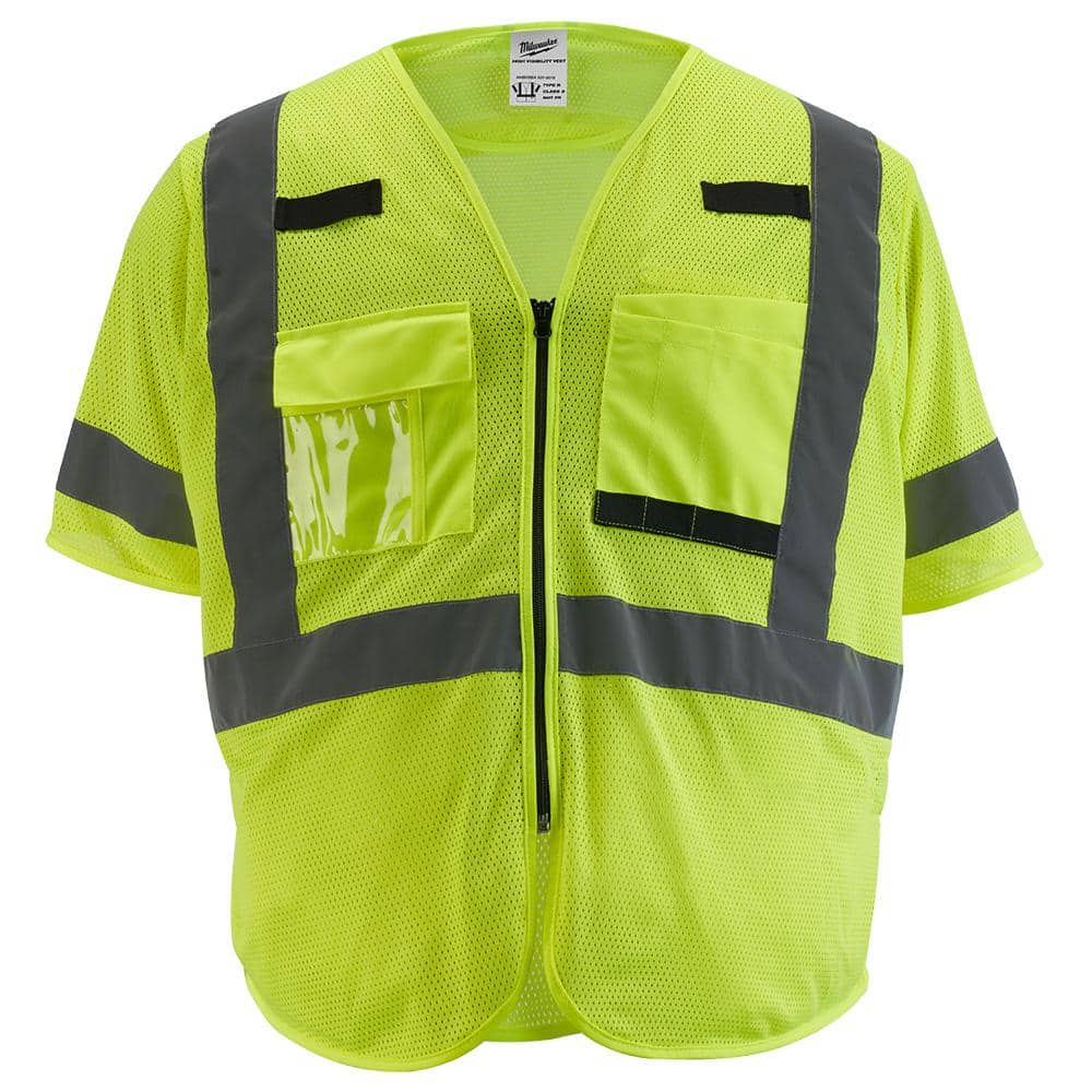 4X-Large/5X-Large Yellow Class 3 Mesh High Visibility Safety Vest with 9-Pockets and Sleeves price history on PriceWatchPro