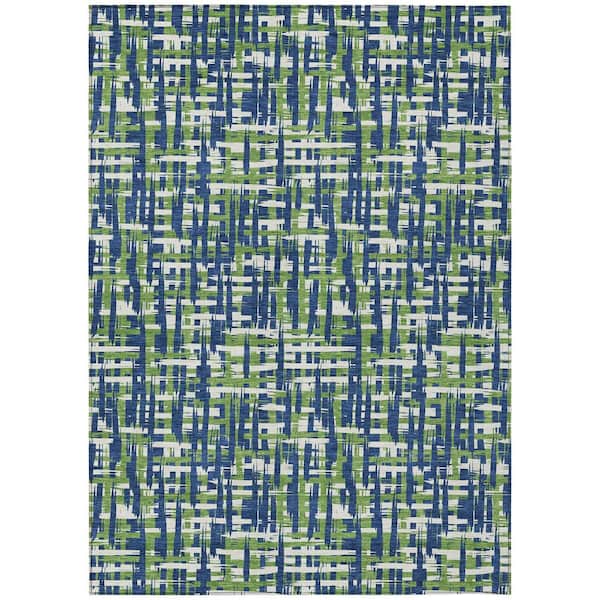 Addison Rugs Chantille Machine Washable Indoor/Outdoor Abstract ACN1060 Navy 9 ft. x 12 ft. Area Rug