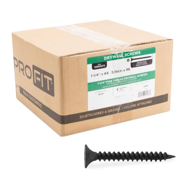 #6 1-1/4 in. ProFit Phillips Bugle-Head Fine Thread Drywall Screws (8000-Pack)