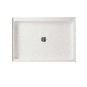 Swanstone 48 in. L x 34 in. W Alcove Shower Pan Base with Center Drain in Arctic Granite