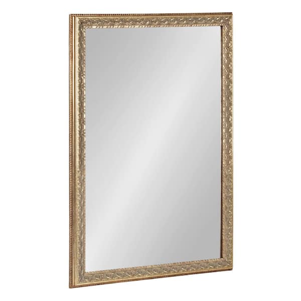Kate and Laurel Johann 18.00 in. W x 24.00 in. H Gold Rectangle Traditional Framed Decorative Wall Mirror