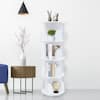 YIYIBYUS 15.7 in. White Rotating Bookshelf 360° Display Floor