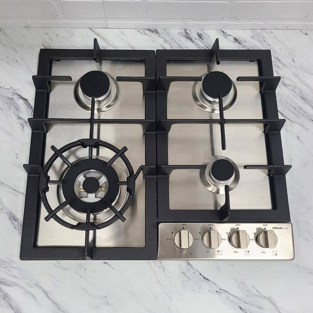24-Inch Stainless Steel Gas Cooktop with Cast Iron Grates