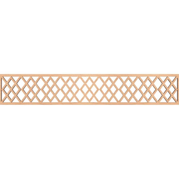Ekena Millwork Hadley Fretwork 0.375 in. D x 46.625 in. W x 8 in. L Hickory Wood Panel Moulding