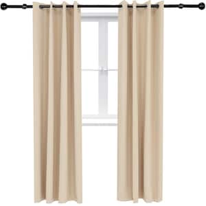 2 Indoor/Outdoor Blackout Curtain Panels with Grommet Top - 52 x 96 in (1.32 x 2.43 m) - Beige