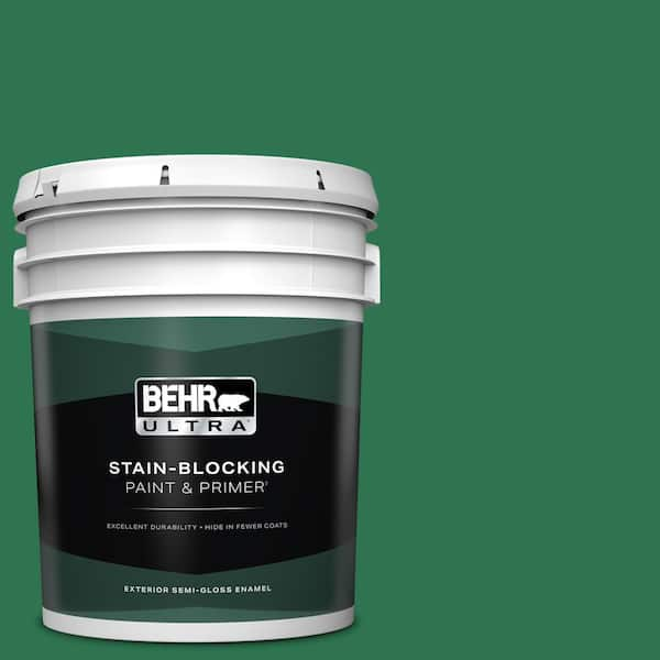 BEHR ULTRA 5 gal. #P420-7 Crown Jewel Semi-Gloss Enamel Exterior Paint & Primer