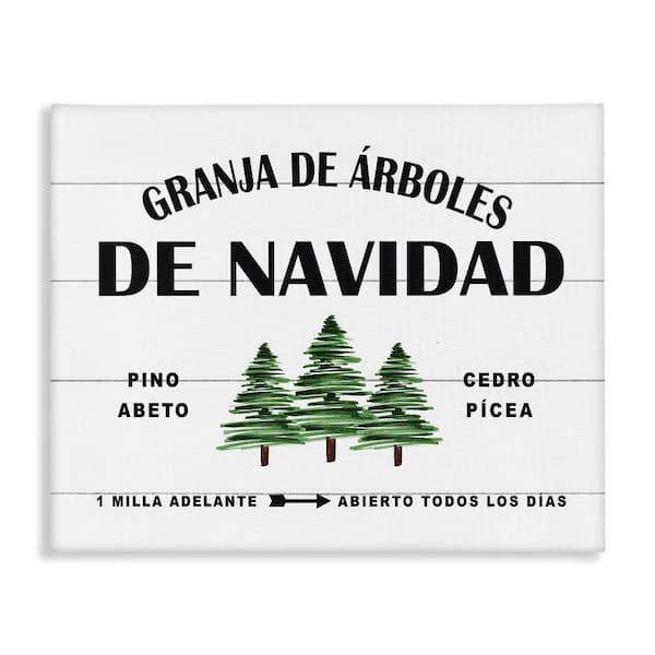 Stupell Industries Christmas Tree Farm by Lettered and Lined Gallery Wrapped Unframed Abstract Graphic Art Print 16 in. x 20 in.