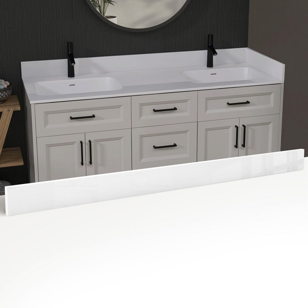 Zeafive 60 in. W x 4 in. H Solid Surface Resin Vanity Backsplash