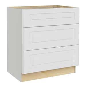 Grayson Pacific White Painted Plywood Shaker Assembled Drawer Base Kitchen Cabinet Sft Cls 30 in W x 24 in D x 34.5 in H